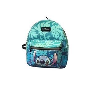 Disney Lilo & Stitch Mini Backpack Tropical Teal Blue Faux Leather Bag